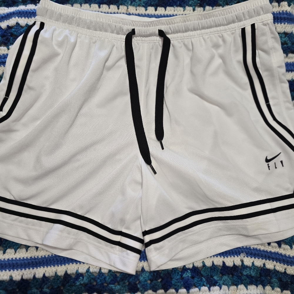 Nike Womens White Shorts with Black Accents